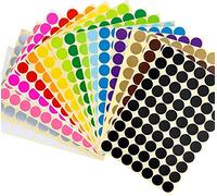 864pcs Pegatinas redondas de colores,Colores Surtidos Pegatinas Redondo Adhesivos,20mm Etiquetas Autoadhesivo 16 Colores/16 Hoja Redondo Etiquetas de Codificación para Calendarios Manual Oficina