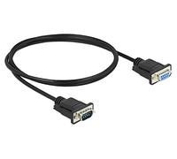86578 Cable D-Sub 9pin Hembra,D-Sub 9pin Macho PVC L: 1m Negro DELOCK