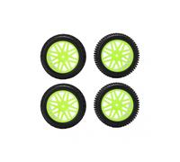 86mm Rim Rubber Tires with V Hole Outline for WLToys 144001 124018 124019 12428 1/10 RC Car PartsGreen