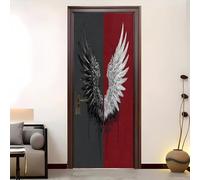 86x200 cm Murales puerta de Pegatinas Tendencias Moda Arte Alas Creativos papel Autoadhesivo Adhesivo Fotográfico Pegatina Rojo Extraíble Impermeable Vinilos Decoración Arte Para Puertas