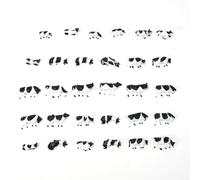 87 modelos de vacas pintadas, paquete de 30 animales de granja de plástico para modelos de ferrocarril