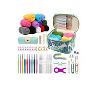 87-piece crochet kit for adults and beginners, complete starter set, portable crochet hook with yarn, crochet accessories