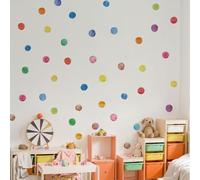 87 Piezas Pegatinas Infantiles Decorativas de Vinilo Adhesivo para Pared, Pegatina Punto Coloridos Lunares Acuarela Círculo, Ideal para Decoración Habitación Niño, Niña. (Multicolor)