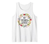 87 Years Old 87th Birthday Women Cool 87 Years Loved Camiseta sin Mangas