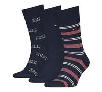 8719965009202 Tommy Stripe Sock Giftbox, Azul Marino, 43-46 (Pack de 3) Hombres