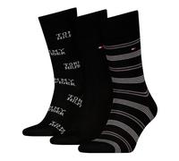 8719965009202 Tommy Stripe Sock Giftbox, Negro, 39-42 (Pack de 3) Hombres