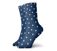 874 Calcetines Mujer, Lunares Azul Marino Calcetines Novedosos Socks Inodoro Calcetines Trabajo Para Hombre Deporte Mujer 40cm