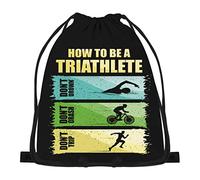 874 Mochila De Cuerda, Cómo Ser Un Triatleta De Triatlón Bolsas De Cuerdas Robusto Gym Bag Estampado Deporte Bolso De Gimnasia para Hombre Chico 36X42Cm