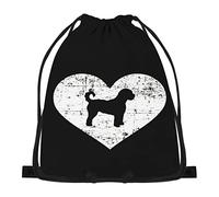 874 Mochila De Cuerda, Perro Goldendoodle Corazón Vintage Mochila Cuerda Unisex Mochila Cordónes Estampado Saco De Deporte para Vacaciones Hombre 36X42Cm