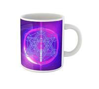 874 Tazas Cubo De Metatrones Flor De La Vida Geometría Sagrada Resumen Bueno Idea Regalo Tazas De Té Maravillosa Porcelana 330Ml Para Abuela,Hombre,Leche
