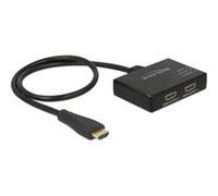 87700 divisor de video HDMI 2x HDMI, Splitter HDMI negro, HDMI, 2x HDMI, Negro, 0,6 m, 3840 x 2160
