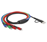 87884 Cable USB 2.0 1,2m Negro,Rojo,Azul,Verde Cu,Estañado 24AWG DELOCK