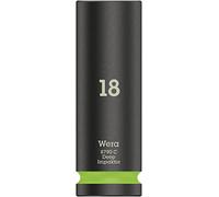 Wera 05004835001 8790 C Impaktor Deep Llave de vaso con arrastre de 1/2", Verde fosforito, 18.0 x 83.0 mm