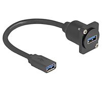 87983 Cable 1: 1 Conexión USB A Hembra, Ambos Lados 0,2m Negro DELOCK