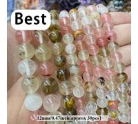 88/58/44/36/30 piezas de cuentas redondas de cuarzo y piedra de natural 4 6 8 10 12mm para hacer joyas, bordado, pulseras DIY, hilo de 15