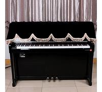 88 Capa de Piano de Piano Llave a Medio Polvo Cubierta de Piano de Franela Elástica Suave con Borde Fino Verde Morado Verde Oscuro Adecuado para la Mayoría de los Pianos (Negro)