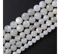 88 cuentas sueltas de piedra lunar blanca natural de grado AAA de 4 mm para hacer joyas, pulseras de 15 pulgadas, 1 hebra