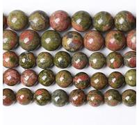 88 cuentas sueltas de unakita verde de piedra natural de 4 mm para hacer joyas y pulseras, 1 hebra