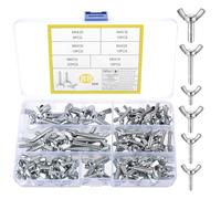 88 Piezas Tornillos de Mariposa de Pulgar, M4 M5 M6 M8 Tuercas de Mariposa Alas Kit, Tornillo de Mariposa, Pernos de Mariposa de Ala, Tornillos de Ala de Mano para Sujeción Maquinaria (88 plata)