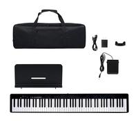 88 Teclas Instrumento De Teclado De Órgano Electrónico Plegable 128 Tonos Con Accesorios De Bolsa Piano Electrónico Portatil (Color : Black)