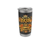 88 Year Old Made in 1938 Retro Floral 88th Birthday Women Vaso térmico de acero inoxidable de doble pared