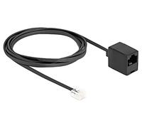 88093 Cable: Teléfono RJ11 Plug,RJ45 Hembra 2m Negro 28AWG DELOCK