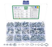 885 tuercas M3 M4 M5 M6 & arandelas Metalicas de Resorte en Espiral Set: 265 tuercas Hexagonales,310 Arandelas Planas,310 Arandelas de Espira, Tuercas para Tornillos Pernos(M3 M4 M5 M6)
