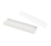 888 Display - Paquete de 50 cajas de 8 x 2 x 7/8 pulgadas, color blanco con parte superior transparente rellena de algodón