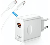 88W Cargador Rápido para Honor 90, 2 Puertos Cargador USB C con PD con 6A Cable USB C de 2m, 88w Supercharge Honor 90Lite 70Lite 200Lite Magic6 Lite Magic6 Pro 5Lite 5Pro Pad X9 X9b X9a