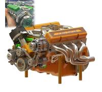 89%-Gasoline Ohv V8 Small-Block Engine Model Kits, Cison V8 Engine Kit Gasoline, Build Your Own Stem V8 Model Engine for Adults, Mini Cison V8 Engine Kit Gas (Orange)