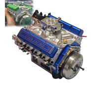 89%-Gasoline Ohv V8 Small-Block Engine Model Kits, Cison V8 Engine Kit Gasoline, Build Your Own Stem V8 Model Engine for Adults, Mini Cison V8 Engine Kit Gas (Blue)