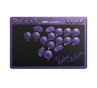 8BitDo All-Button Arcade Controller for Switch & Windows - 3 Connection Modes, Low-profile Linear Switches, 4 Programmable Buttons, Hot-swappable PCB - Transparent Purple Signature Edition