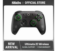 8BitDo - Controlador de Juegos Inalámbrico Ultimate 2C para PC, Windows 10, 11, Steam Deck, Raspberry Pi, Android Transparent Black