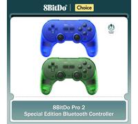 8bitdo-mando inalámbrico Pro 2, edición especial, Joystick para Nintendo Switch, PC, macOS, Android, Steam, Raspberry Pi Blue