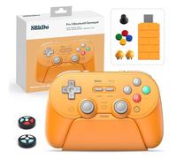 8Bitdo Pro 3 Mando Bluetooth con Joysticks TMR, Botones ABXY Intercambiables, Botones Traseros Pro, Base Carga y Disparadores Efecto Hall para Switch/Switch 2, PC, Apple, SteamOS y Android (Naranja)