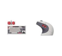 8Bitdo Tastiera meccanica retrò, tastiera da gioco sostituibile a Caldo Bluetoot Retro R8 Mouse with Charging Dock, Paw 3395 Optical Sensor dpi 26,000, Wi