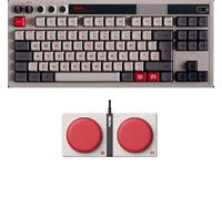 8Bitdo Teclado mecánico retro, teclado Bluetooth/2.4G/USB-C para juegos, intercambiable en caliente, 87 teclas, doble superbotones, Super Stick para Windows y Android, diseño ISO UK - N Edition
