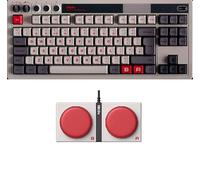 8Bitdo Teclado mecánico retro, teclado Bluetooth/2.4G/USB-C para juegos, intercambiable en caliente, 87 teclas, doble superbotones, Super Stick para Windows y Android, diseño ISO UK - N Edition