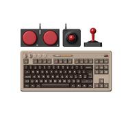 8Bitdo Teclado mecánico retro, teclado Bluetooth/2.4G/USB-C para juegos, intercambiable en caliente, 87 teclas, doble supertecla, super stick para Windows y Android, diseño ISO UK - C64 Edition