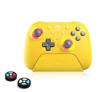 8Bitdo Ultimate 2 Mando Bluetooth (Actualización del Joystick TMR), Anillo de Fuego RGB, Gatillos conmutables Efecto Hall/Táctiles, Vibración y Control Movimiento para Switch 2, Windows PC (Amarillo)