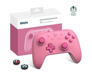 8Bitdo Ultimate 2C Mando Bluetooth Para Switch 2, Switch/OLED/Lite, Joysticks De Efecto Hall, Gatillos Digitales No Lineales, Topes L4/R4 Reasignables, Movimiento De 6 Ejes, Vibración (Rosa)
