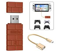 8Bitdo Wireless USB Adaptador 2, Bluetooth Receptor para Switch, Xbox One/Xbox Series X & S, PS5, PS4, PS3 Controlador on Switch OLED/Switch, PC, Android, Raspberry Pi,Retrofreak con cable OTG (Rojo)