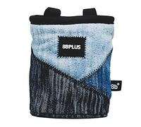 8BPLUS PROBAG - Bolsa de tiza para escalada y búlder - Cinturón, mosquetón y caja de regalo incluidos - Apertura amplia - Portacepillos para zurdos y diestros (mezclilla)
