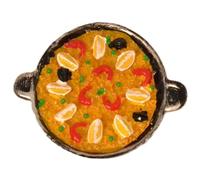 8cm imán de Nevera. Paella de, Plato de mariscos mejillones ostras almejas y camarones jamón Serrano y Paella.. Abanico sevillana (3)