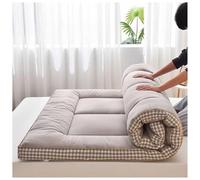 8cm Thick Foldable Futon Mattress Soft Portable Japanese Floor Mat Easy Storage Double/Single/Queen Size Grey Plaid Perfect for Home & Travel(Yellow,90x200cm)