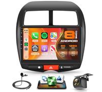 8Core 6G+128G Android Radio Coche para Mitsubishi ASX 1/Citroen C4/Peugeot 4008 Inalámbrico Carplay Android Auto GPS Navi WiFi 360° Panorámica 10 Pulgadas Radio Bluetooth FM/RDS/DSP/SWC Cámara Trasera