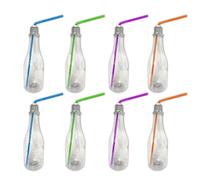 8er Set LED 400ml Partyglas con Tapa Y Pajita Plástico Cóctel Taza
