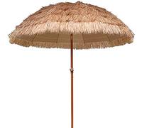 8ft Outdoor Thatched Umbrellas Sunshade Folding Garden Sunshade Umbrella with Tilt Function For Terrace Camping BEA