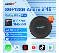 8GB + 128GB CarlinKit CarPlay Ai Box Android 15 Ultra 2 WiFi6 adaptador inalámbrico Android Auto actualización FOTA SM6350 Chip Smart TV Box Android15 ULTRA2 5G 8GB 128GB