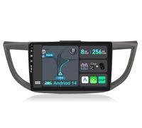 [8GB+256GB] Android 14 2 DIN Autoradio para Honda CRV 2012-2016-[Integrado CarPlay/Android Auto/DSP/GPS]-IPS 10.1 Pulgada Touch Screen-CAM+Mic-Dab/Bluetooth 5.0/AHD Cámara